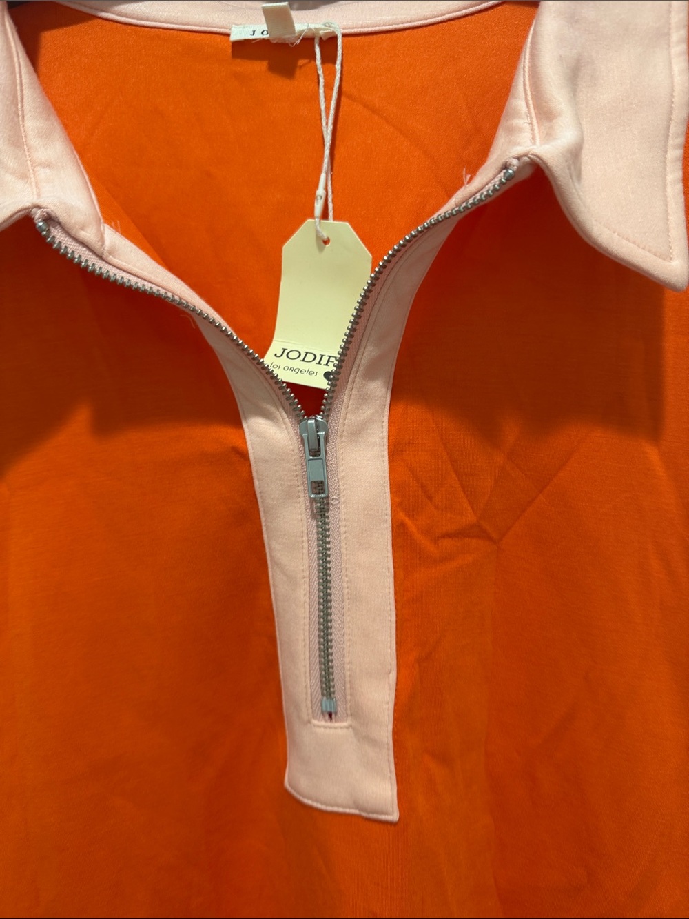 JODIFL Orange Sleeveless Polo Dress with Light Pink Trim - Picture 2 of 3
